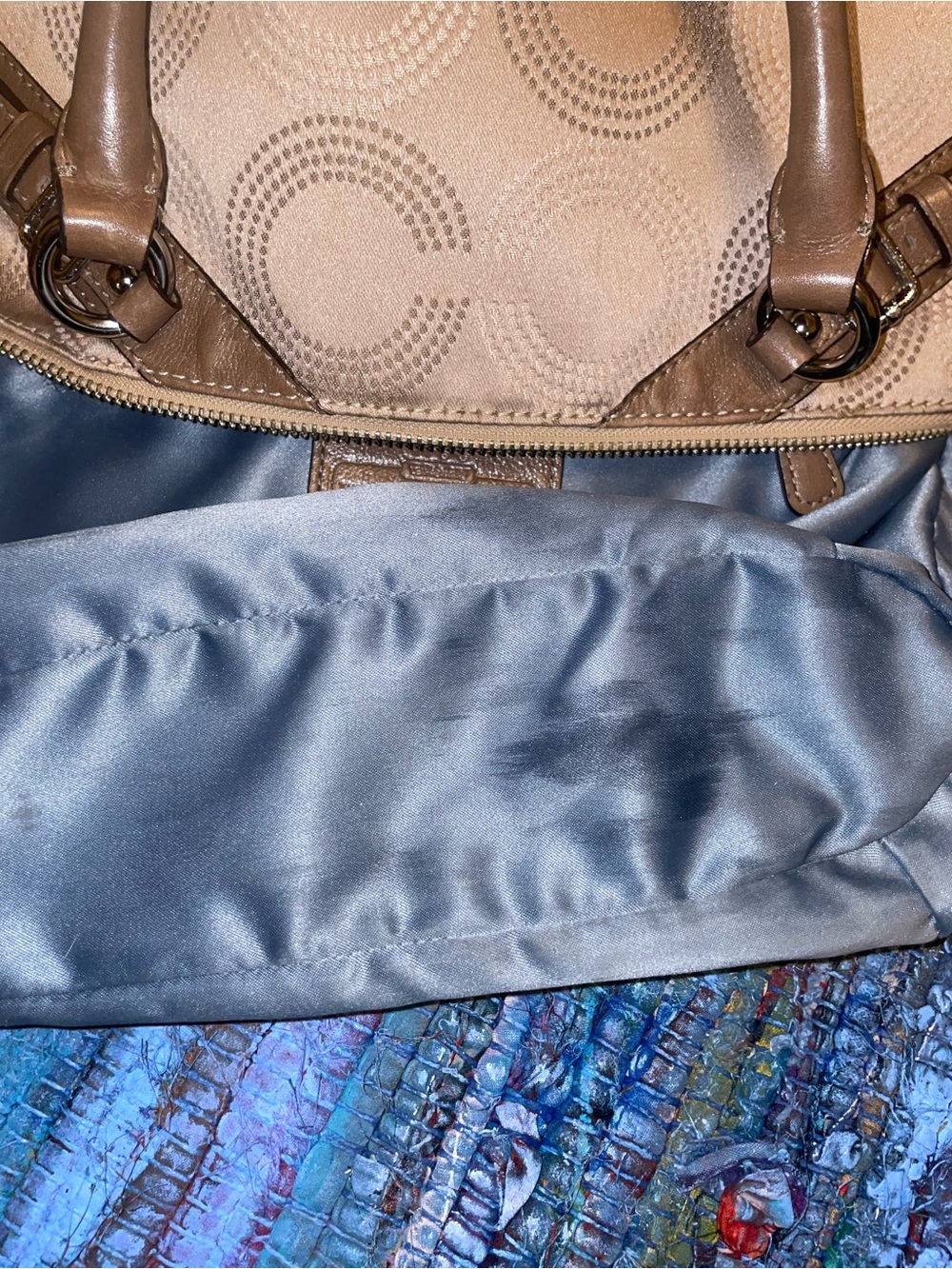 Coach Madison Dotted op art Sophia Satchel Purse Shoulder Handbag/Tote - Picture 11 of 16